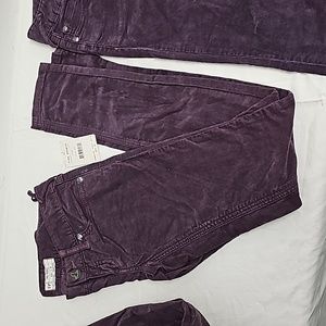 Free People Corduroy Pants Plum Women skinny low rise fit